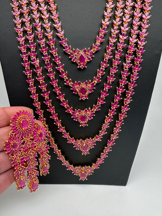 Ruby Multi Layer Long Necklace