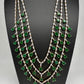 AD marquise Multi Layer Emerald Green Long Necklace