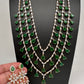 AD marquise Multi Layer Emerald Green Long Necklace