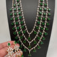 AD marquise Multi Layer Emerald Green Long Necklace