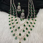 AD marquise Multi Layer Emerald Green Long Necklace