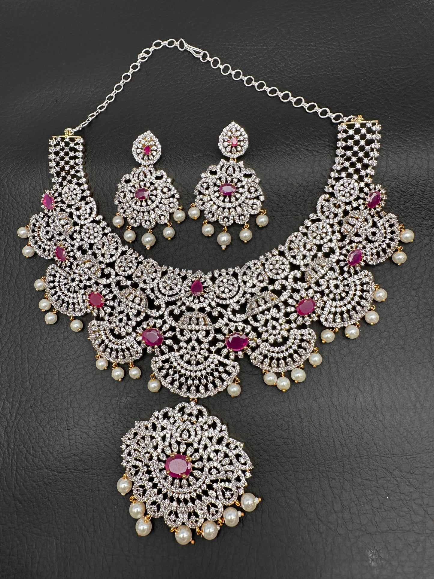 AD Ruby Neckline Short Necklace