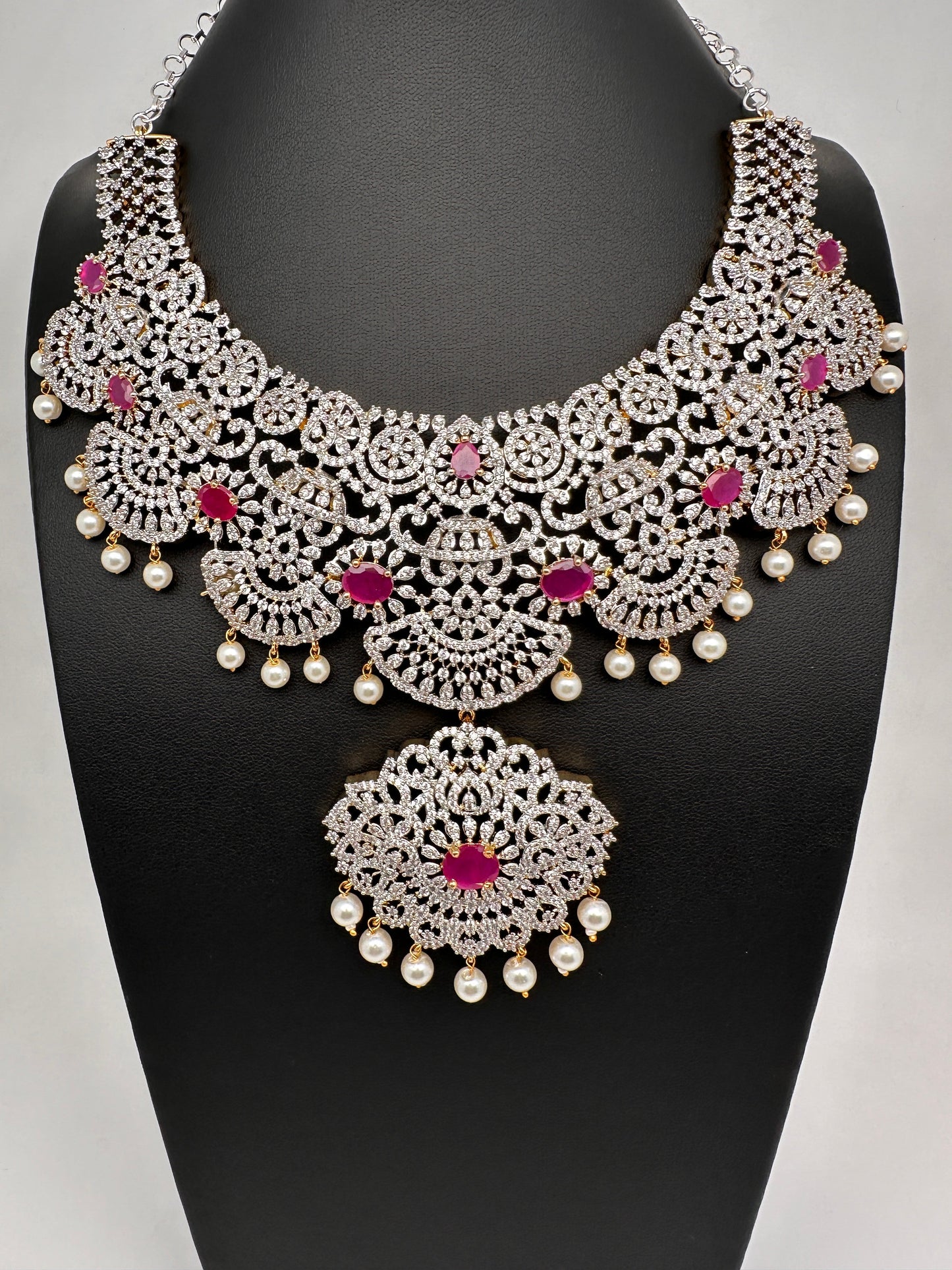 AD Ruby Neckline Short Necklace