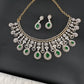 AD Color Stone Neckline Necklace - Green