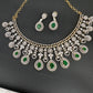 AD Color Stone Neckline Necklace - Green