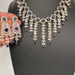 AD Color Stone Neckline Necklace - Blue