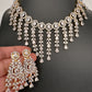 AD Color Stone Neckline Necklace - White