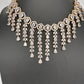 AD Color Stone Neckline Necklace - White