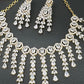 AD Color Stone Neckline Necklace - White