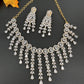 AD Color Stone Neckline Necklace - White