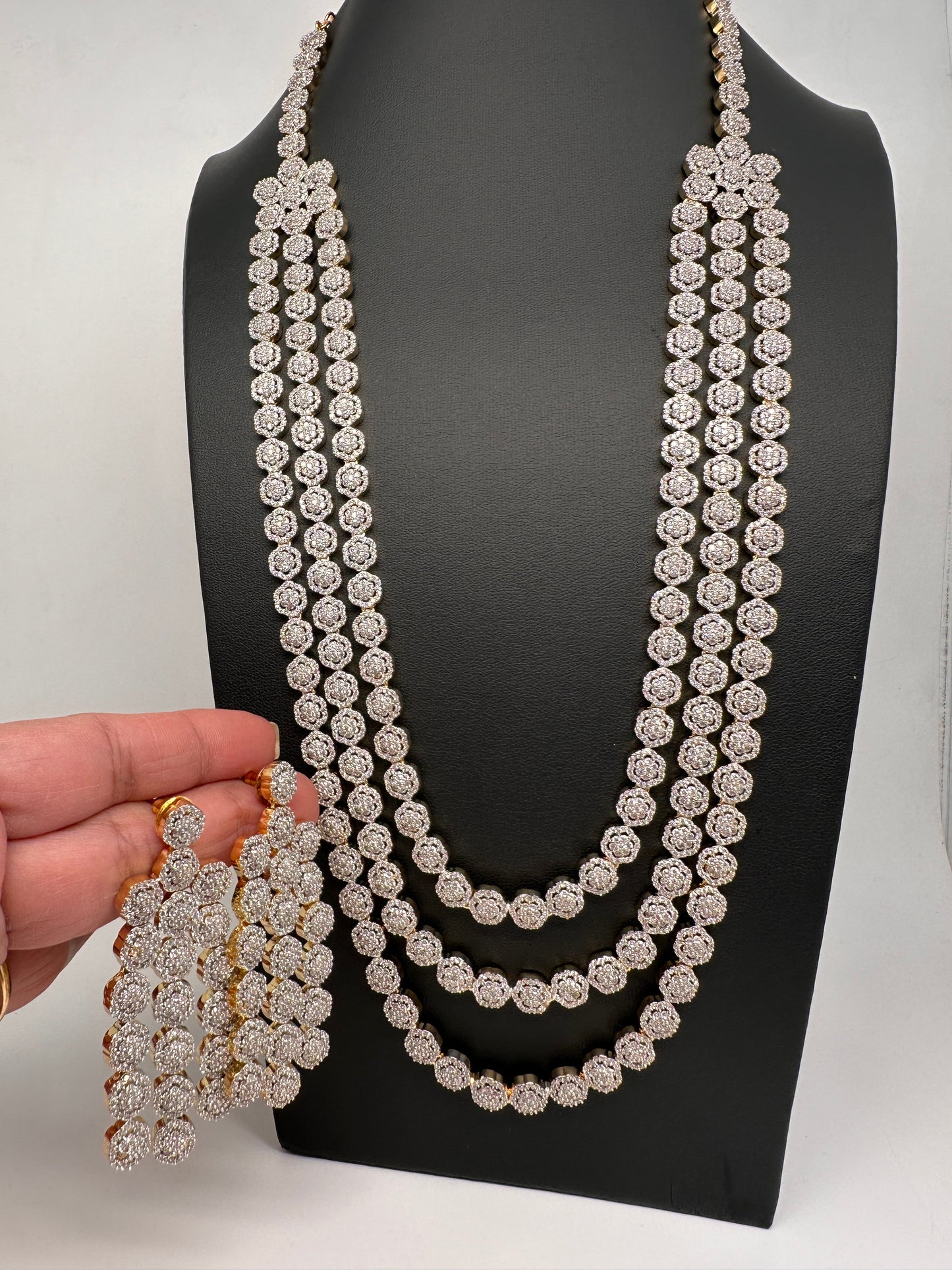 CZ Multi Layer Long Necklace