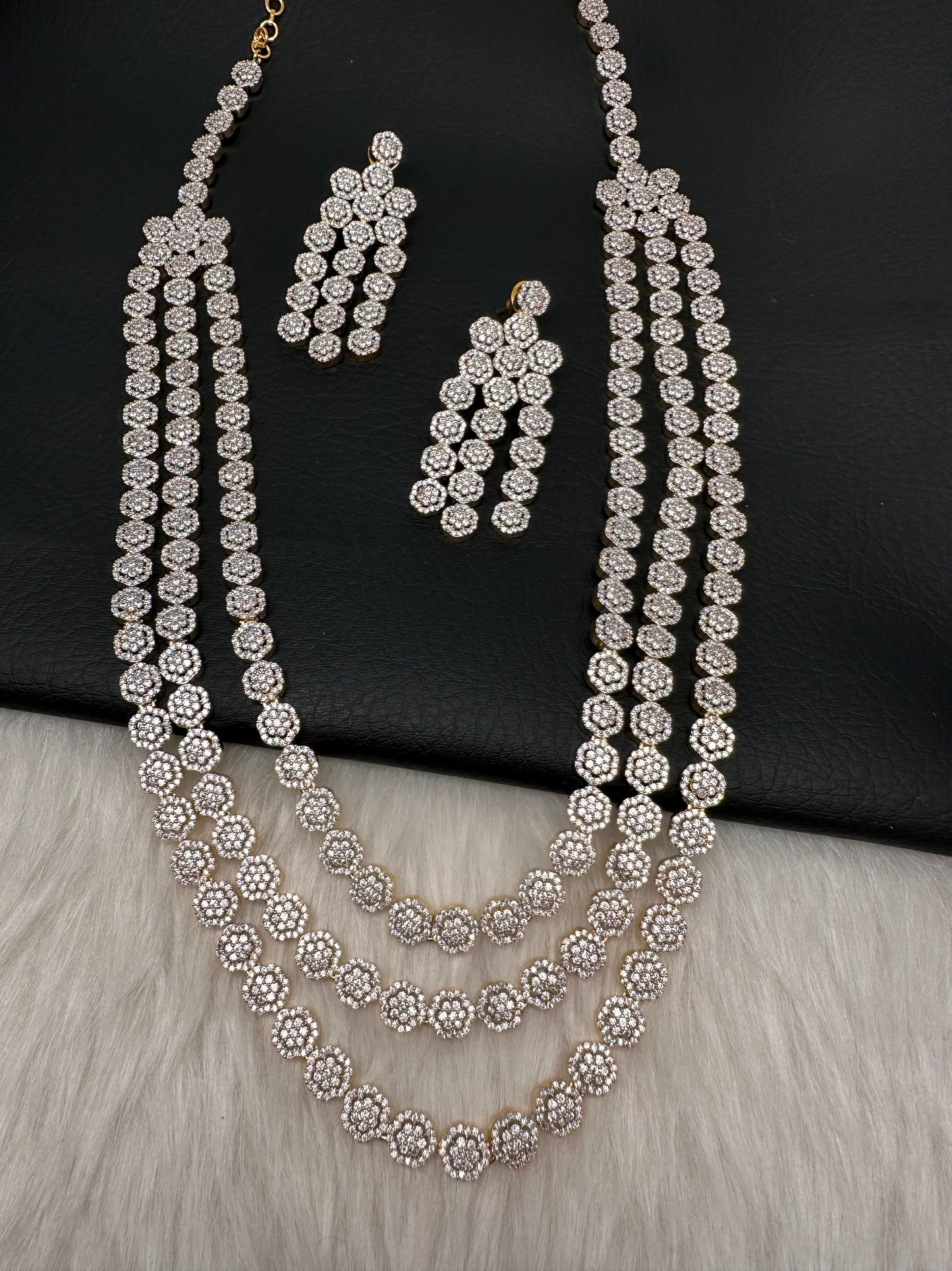 CZ Multi Layer Long Necklace