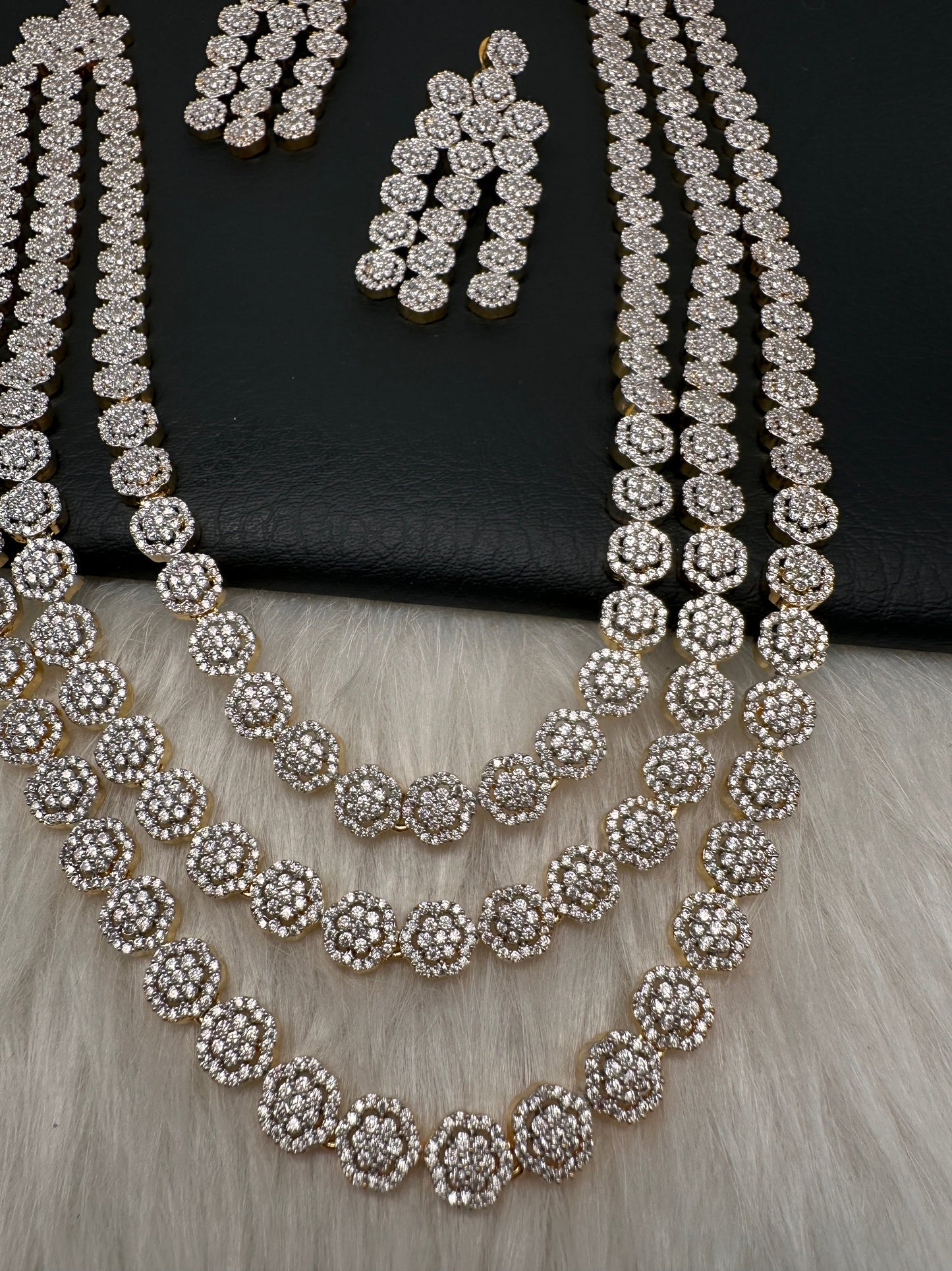 CZ Multi Layer Long Necklace