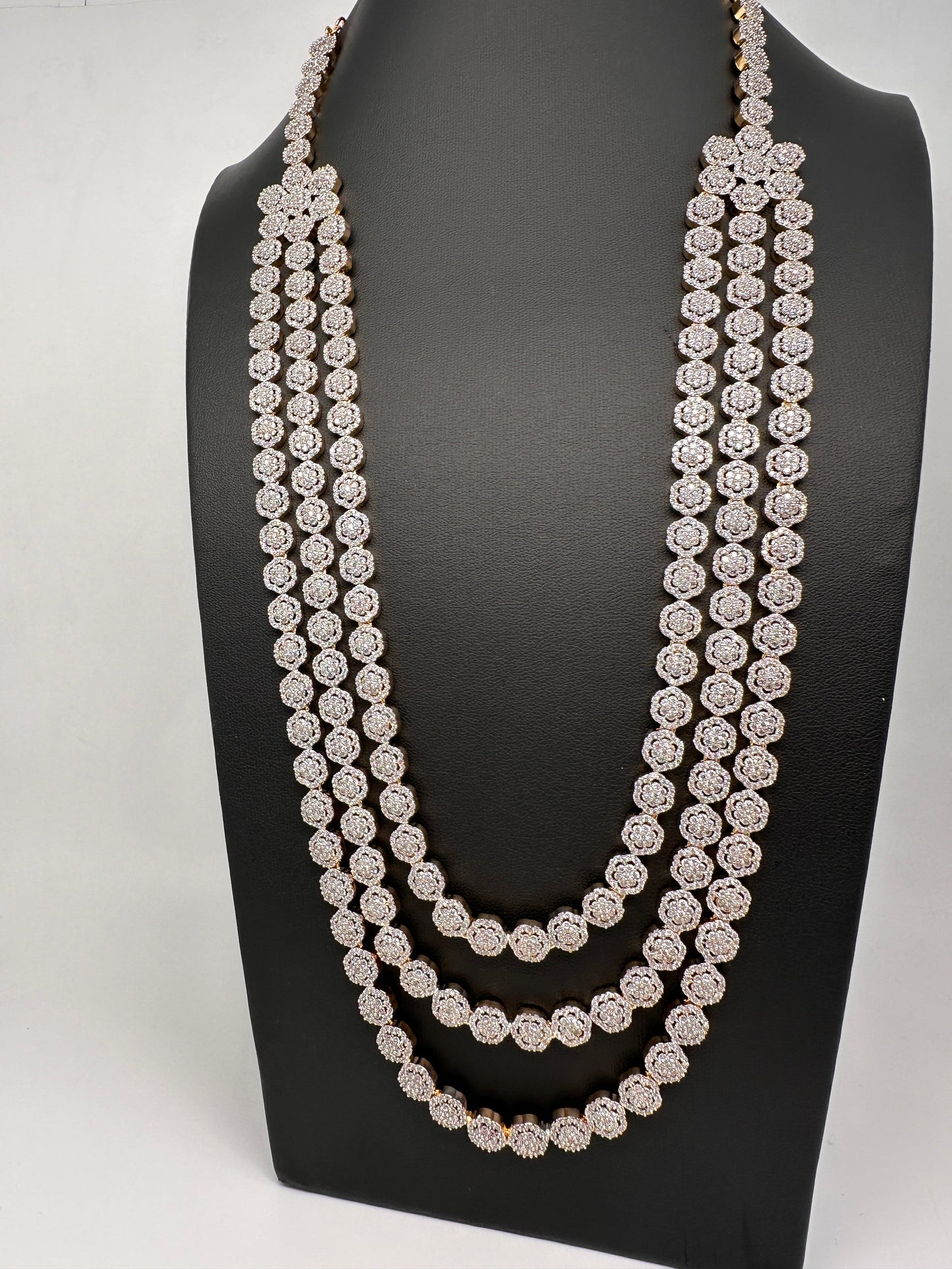 CZ Multi Layer Long Necklace