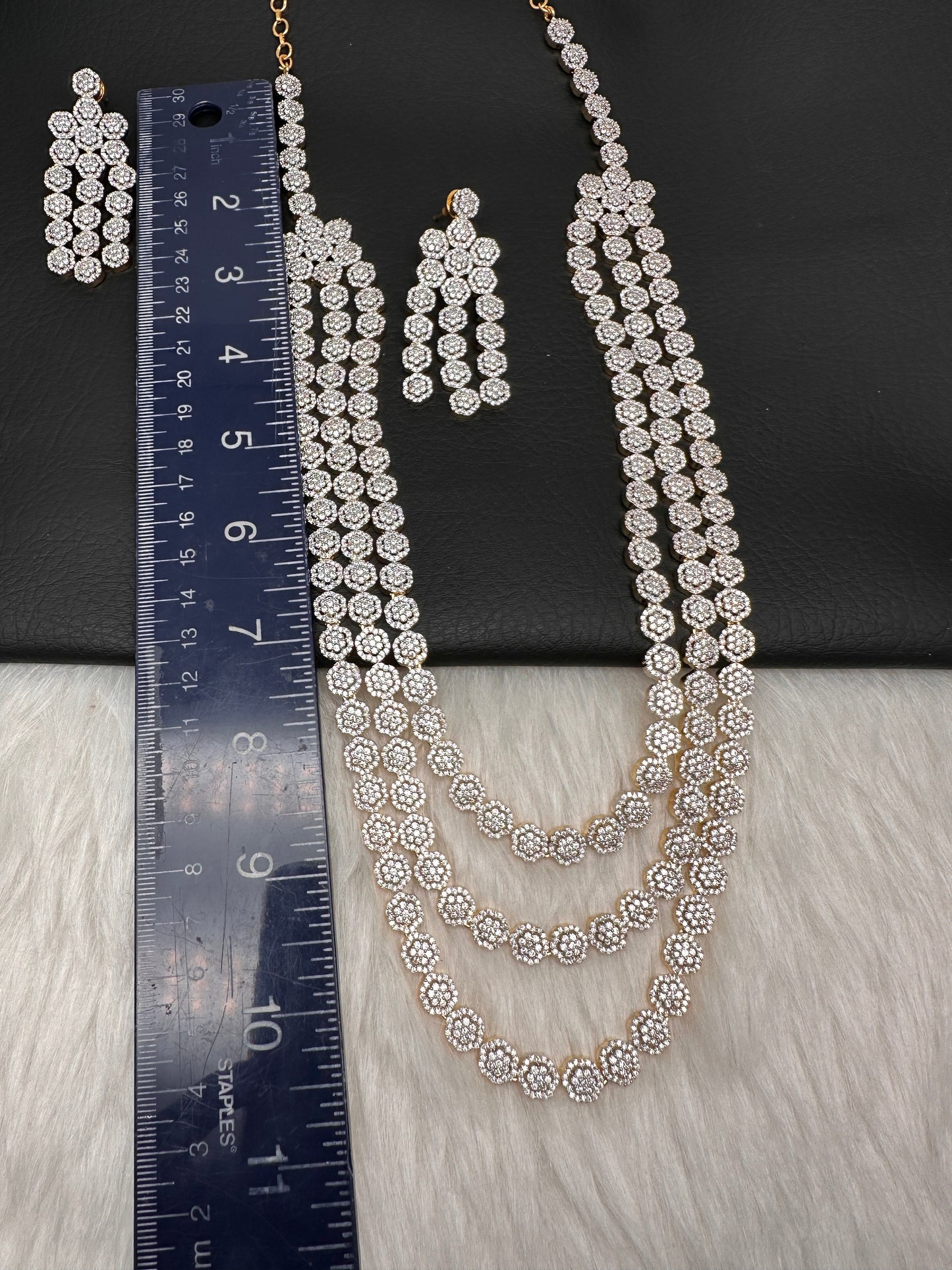 CZ Multi Layer Long Necklace