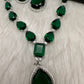 Green Doublet Silver Necklace