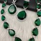 Green Doublet Silver Necklace