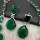 Green Doublet Silver Necklace