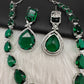 Green Doublet Silver Necklace