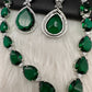 Green Doublet Silver Necklace