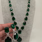 Green Doublet Silver Necklace