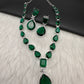 Green Doublet Silver Necklace