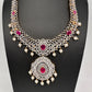 AD Color Stone Necklin Necklace - Red