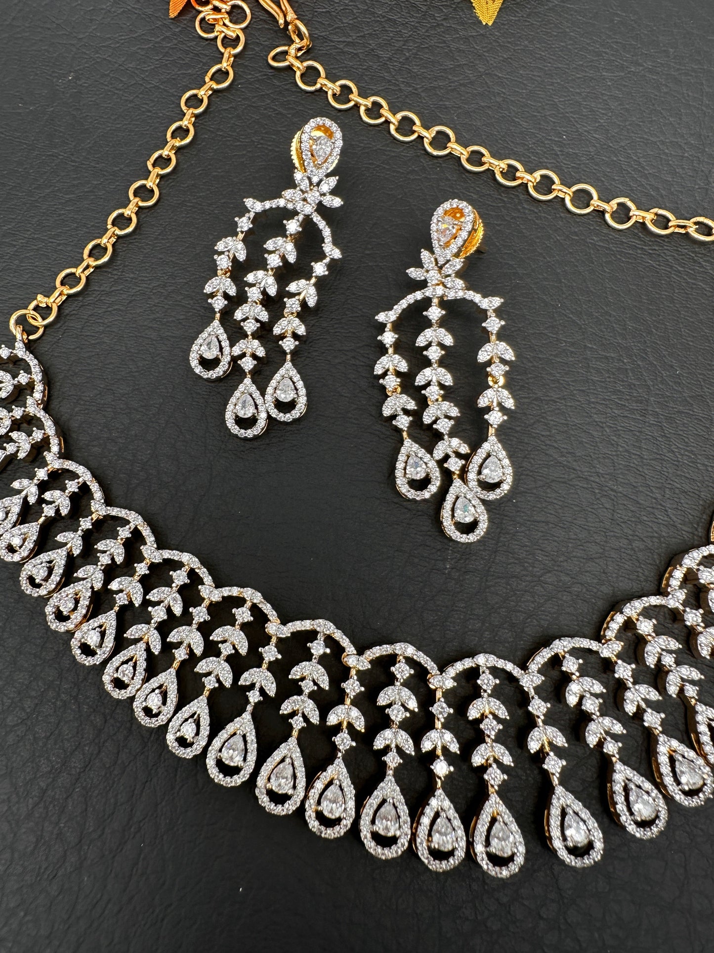 Cubic Zirconia Neckline Necklace