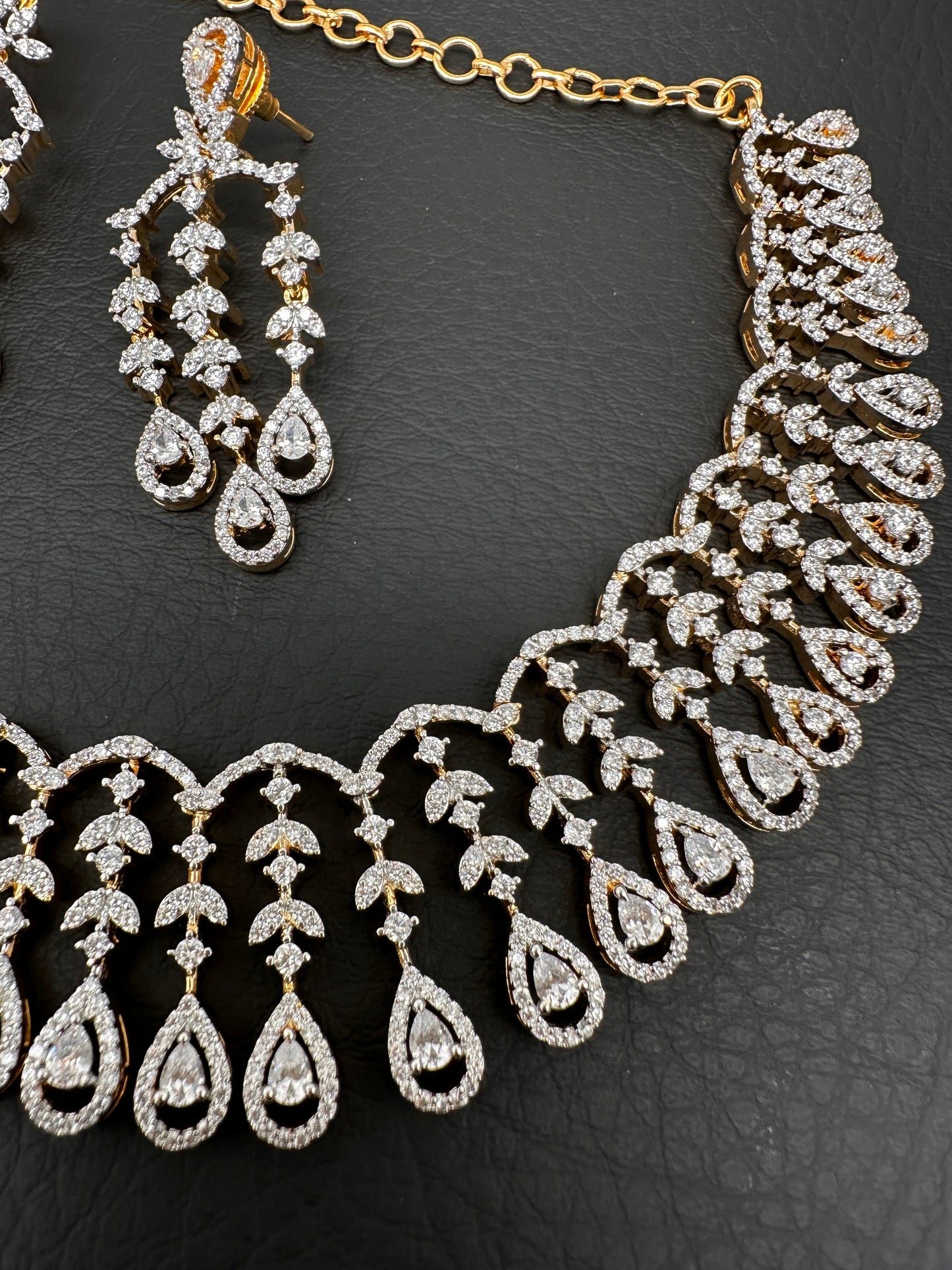 Cubic Zirconia Neckline Necklace