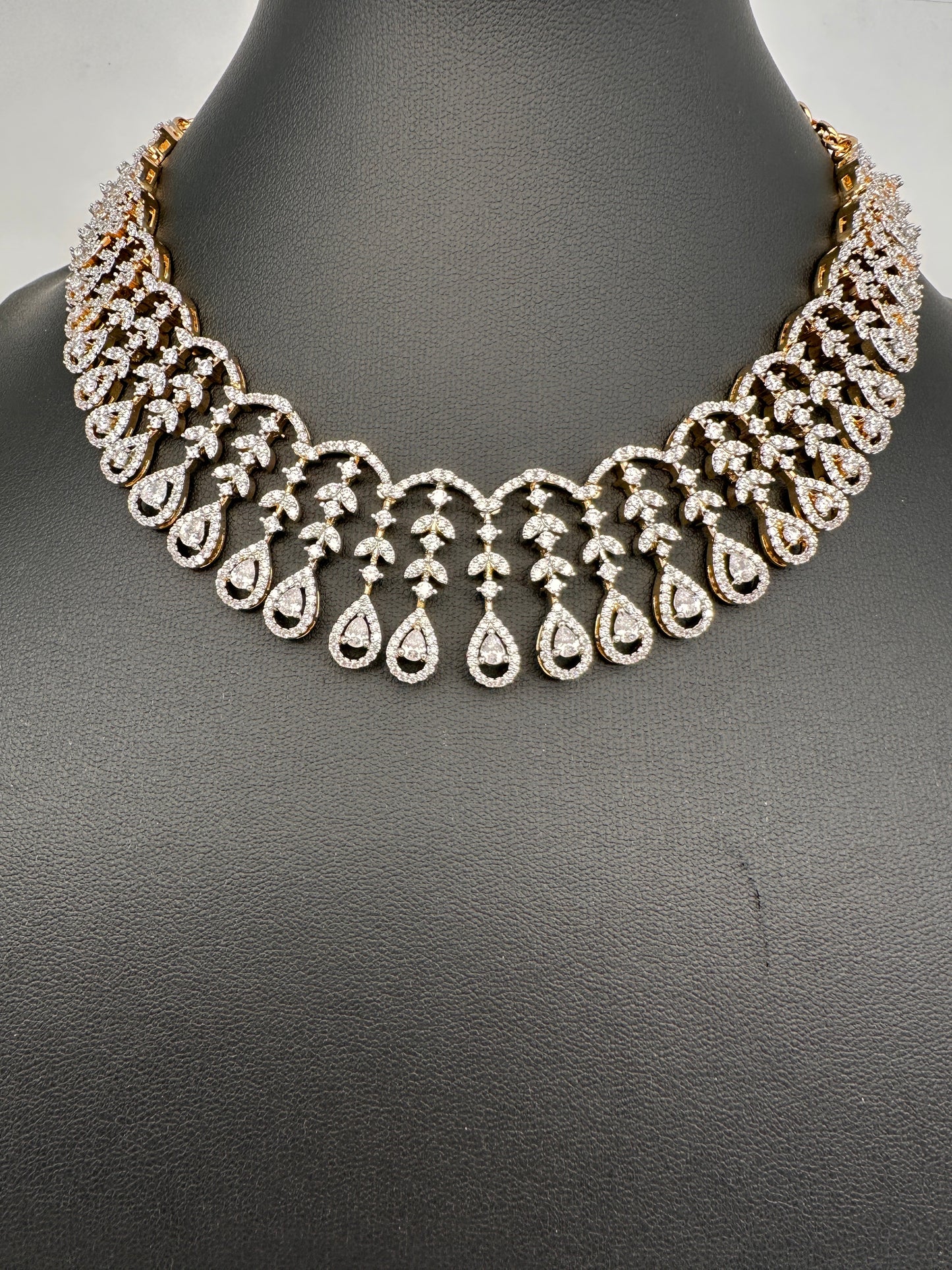 Cubic Zirconia Neckline Necklace