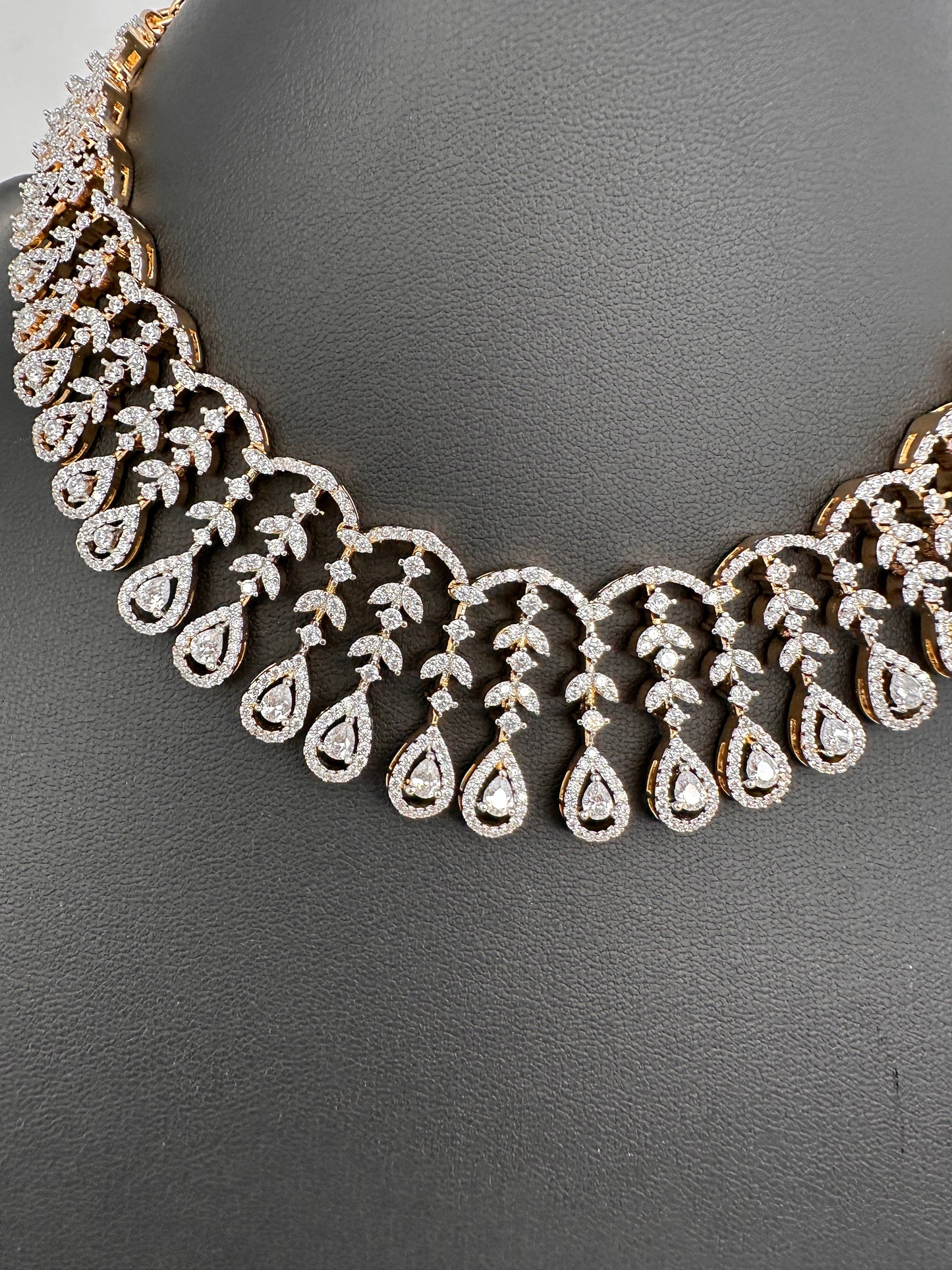 Cubic Zirconia Neckline Necklace