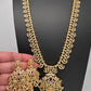 Cubic Zirconia Gold Finish Mango Haar Long Necklace