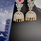 CZ Jhumki Color Stone Earings - Green