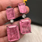 Doublet Color Stone Victorian Earrings - Pink