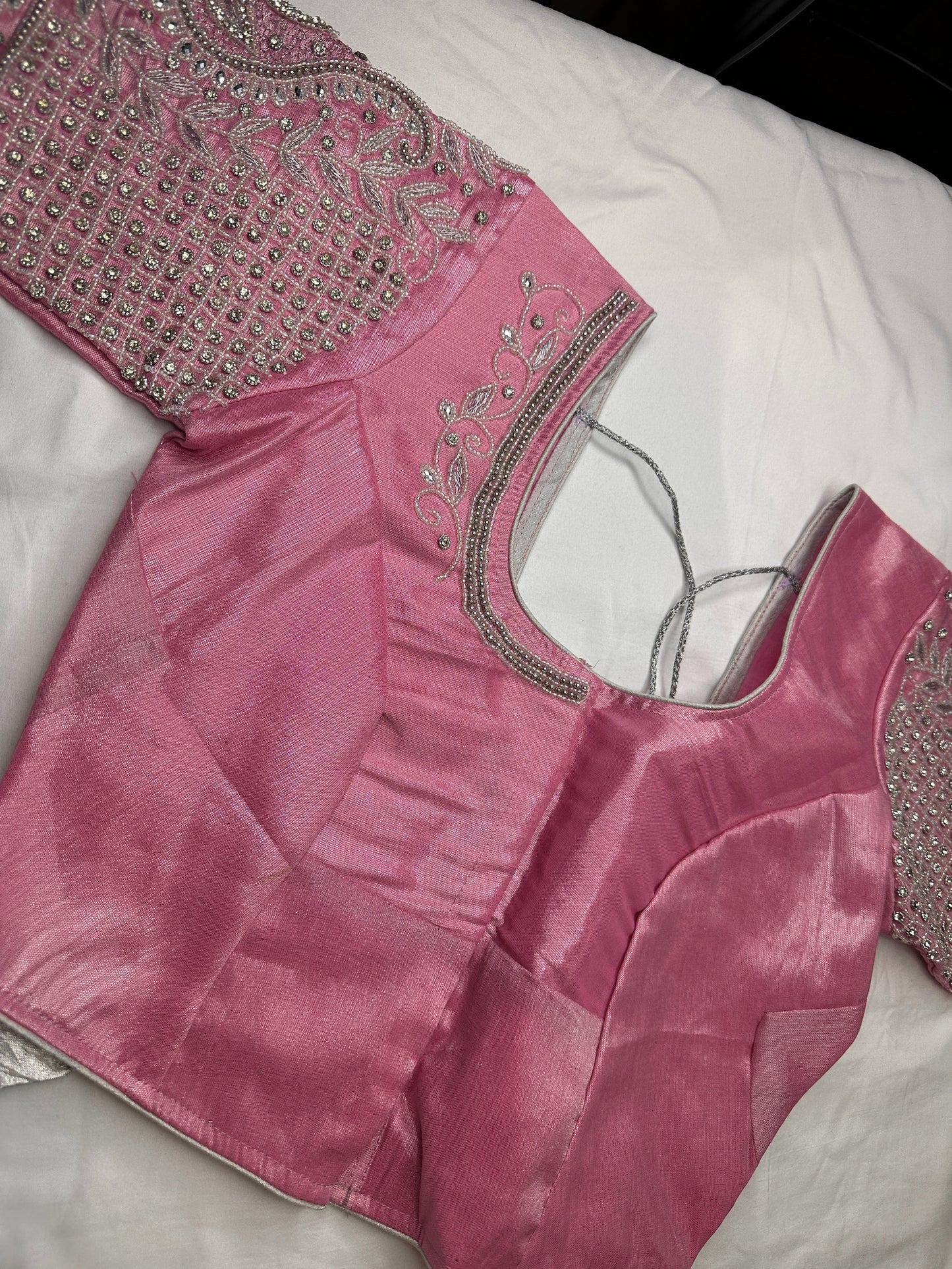 Pink Maggam work blouse