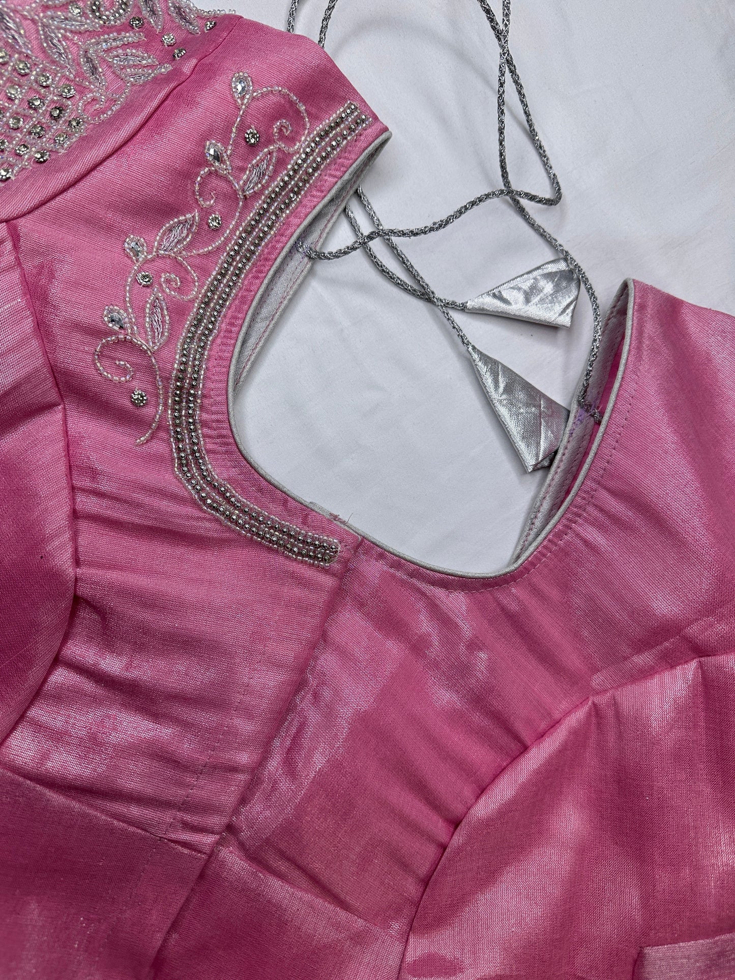 Pink Maggam work blouse