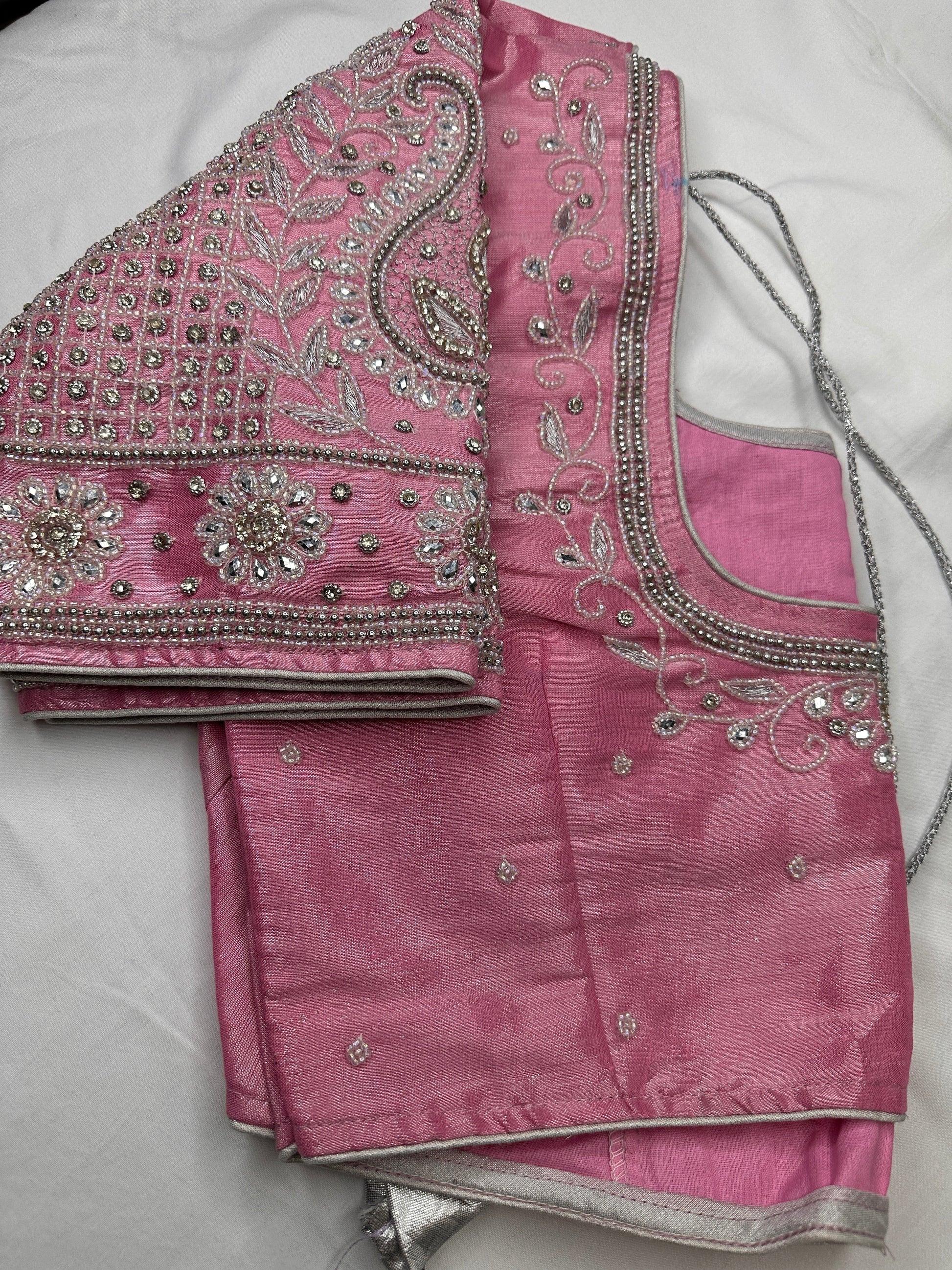 Pink Maggam work blouse