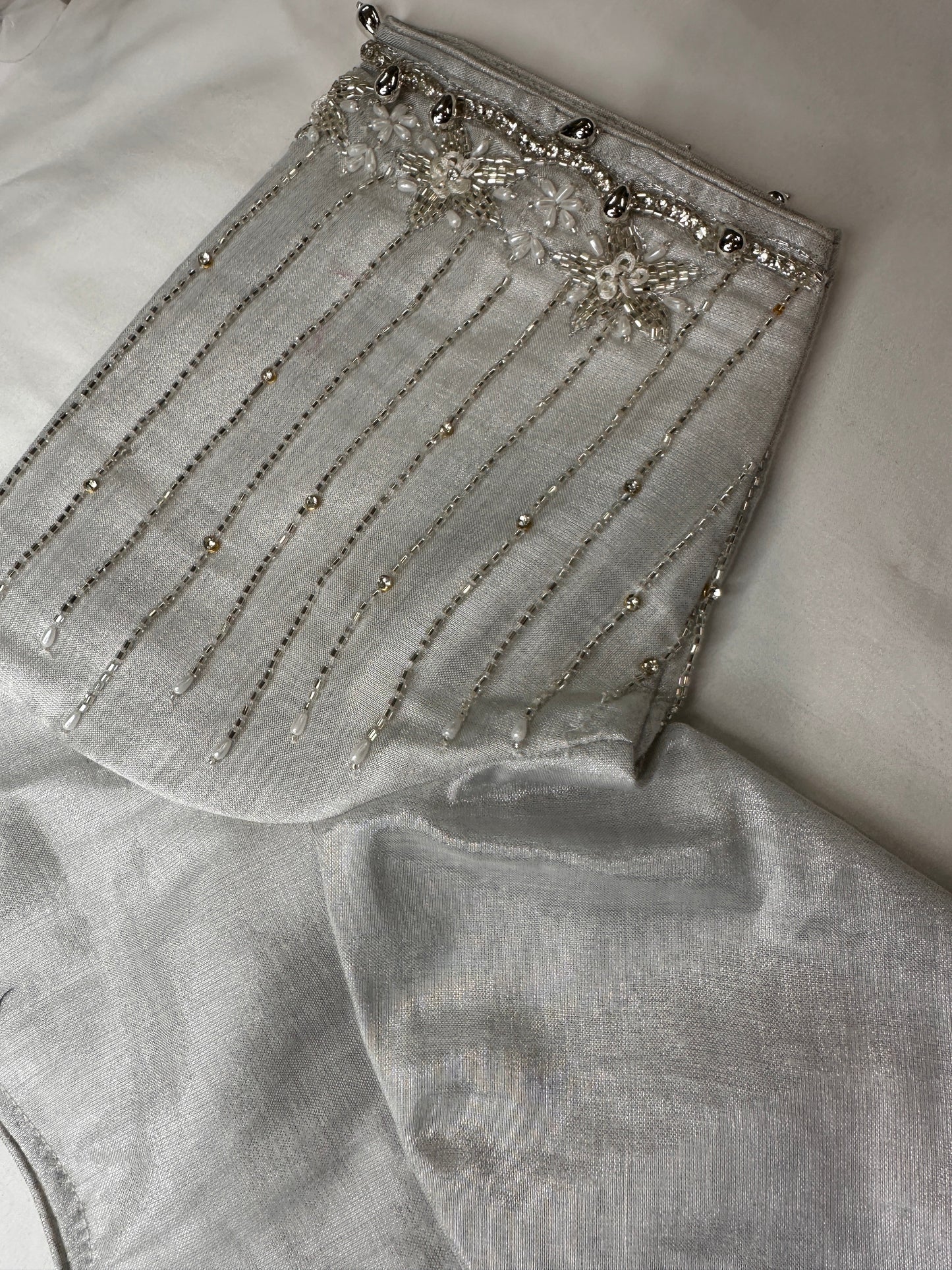 Silver Maggam work blouse