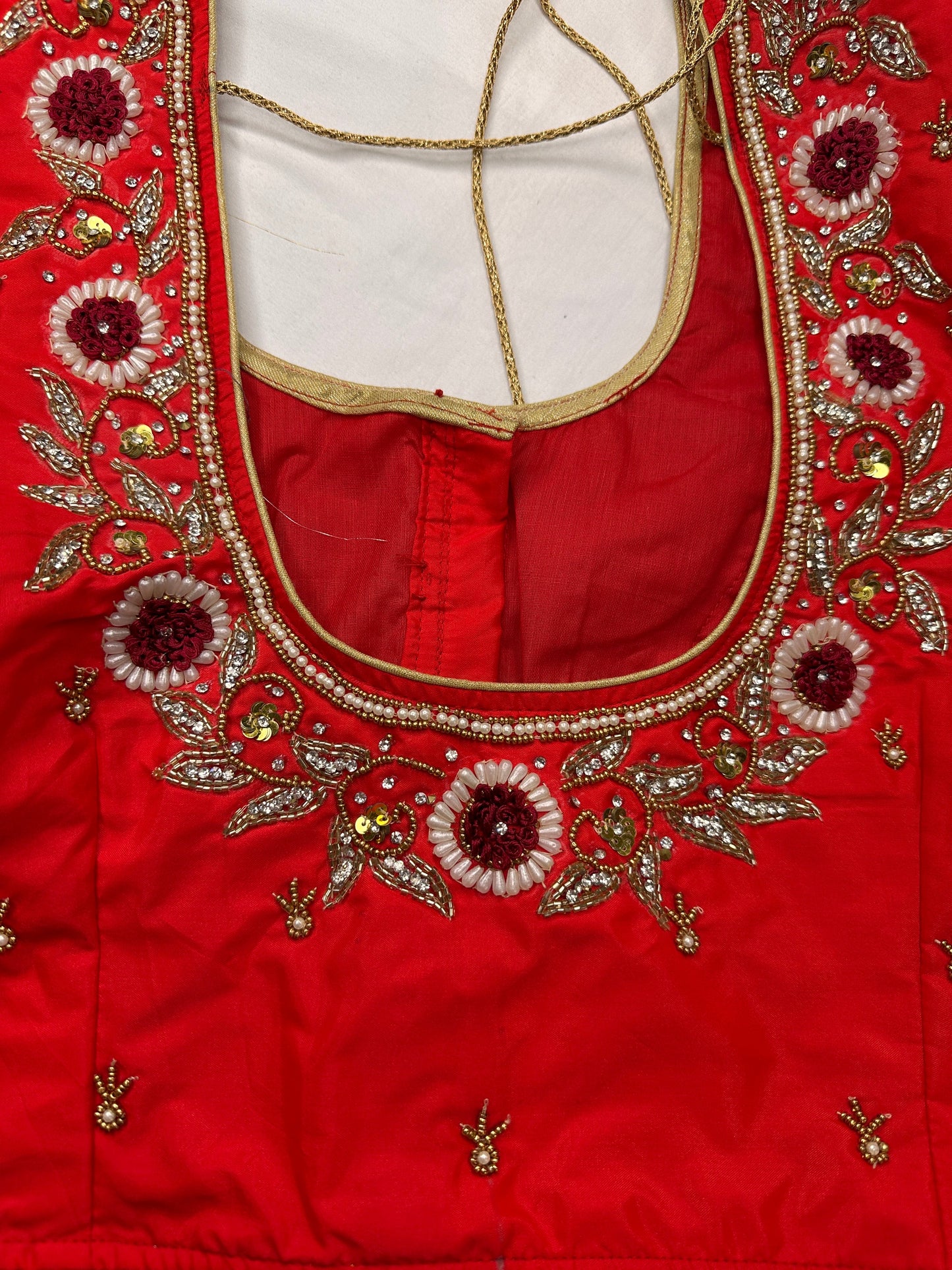 Red Maggam work blouse