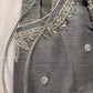 Grey Silver Aari work blouse