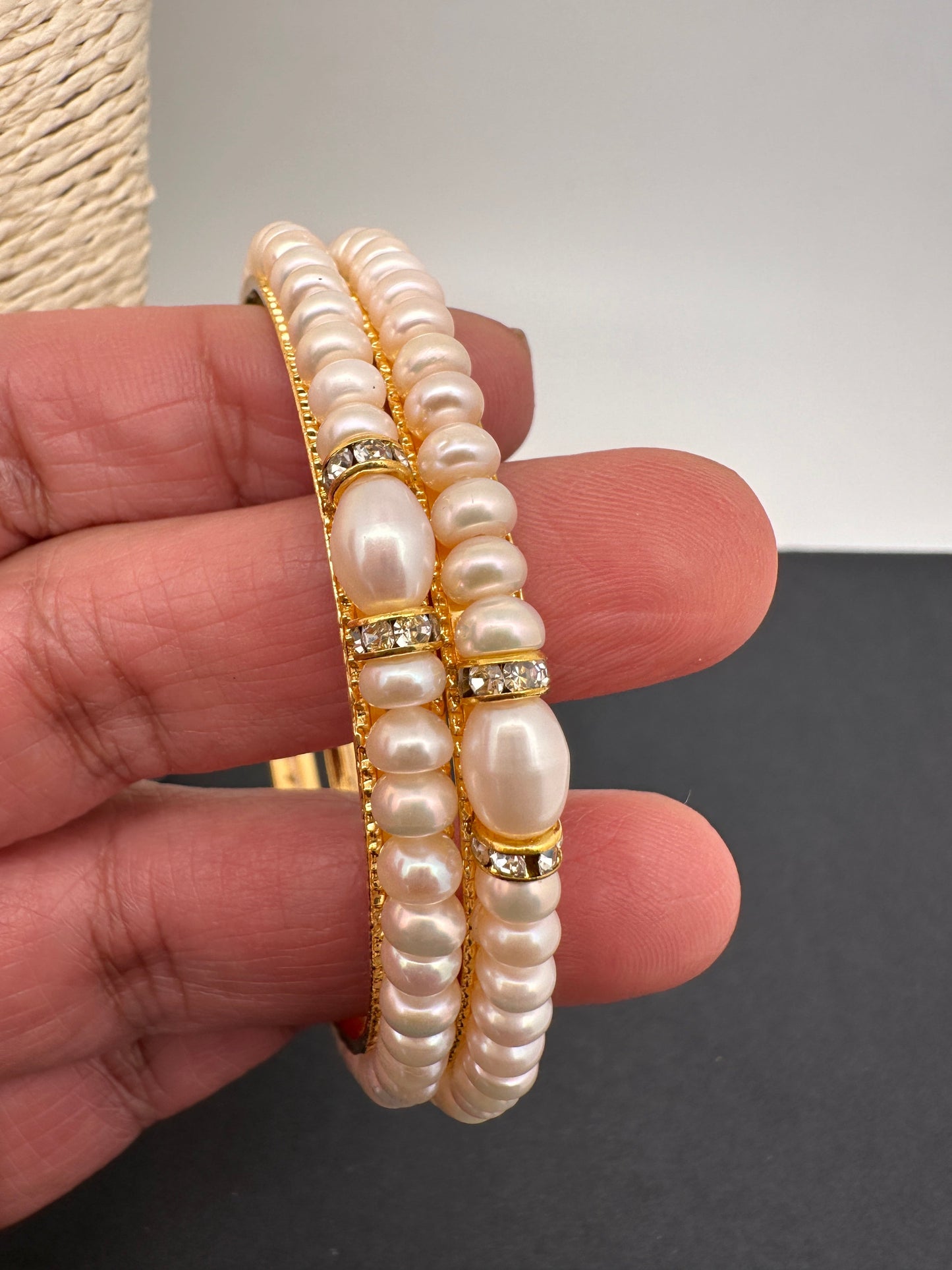 Simple Real Pearl Bangles