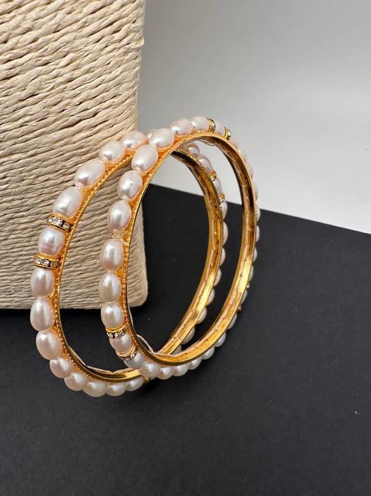 Simple Real Pearl Bangles