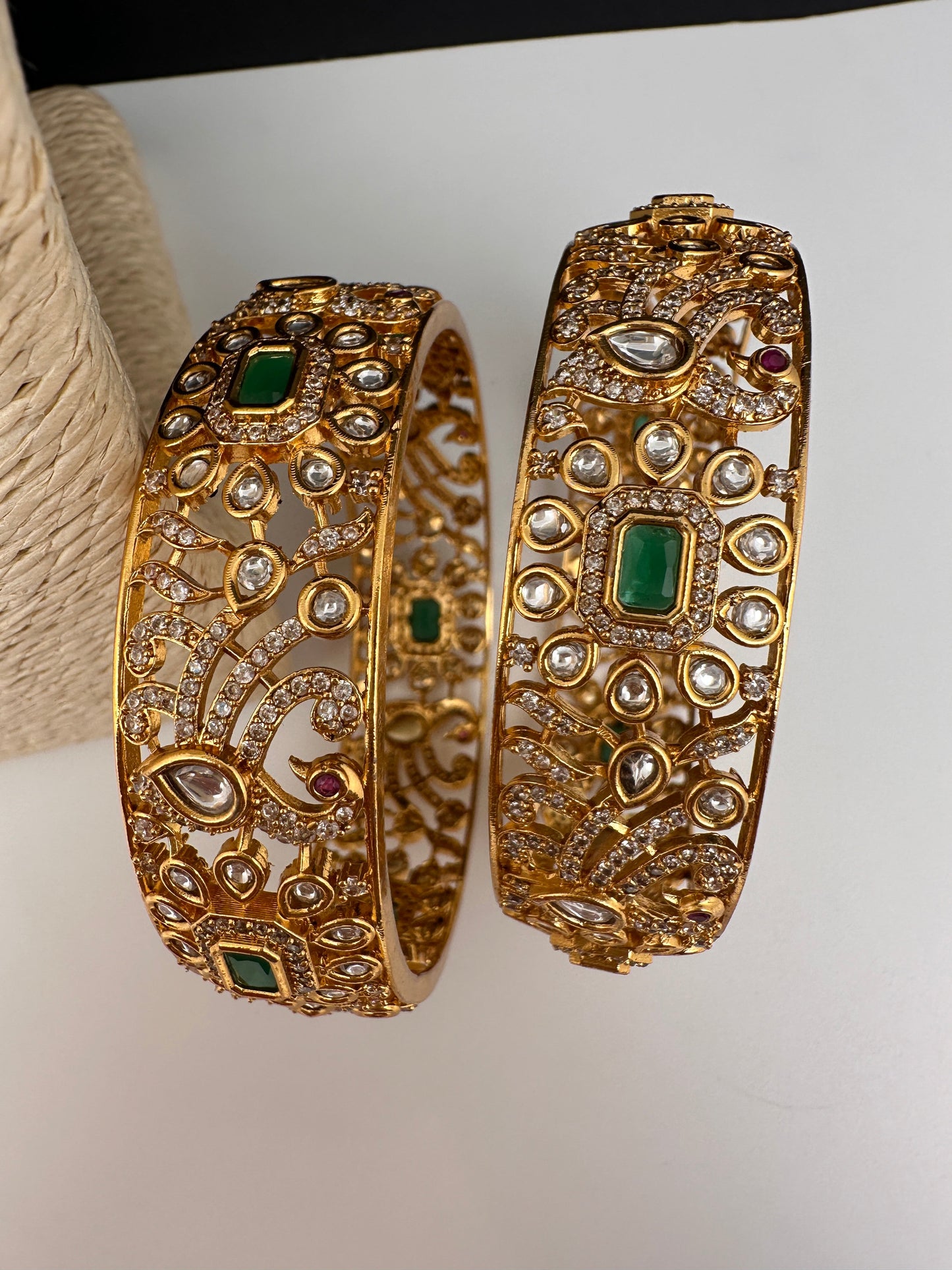 CZ Kundan Kada Bangles