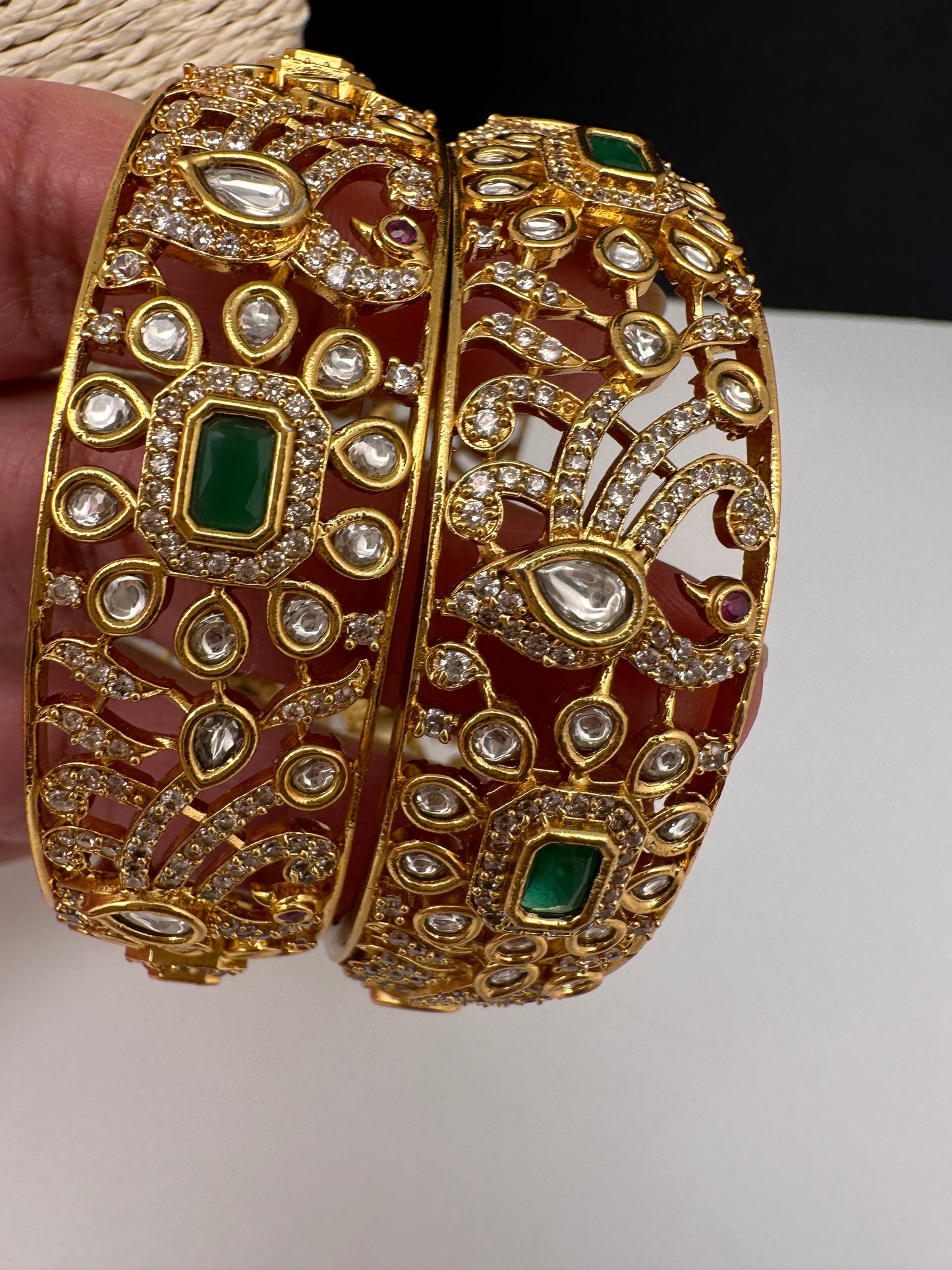 CZ Kundan Kada Bangles