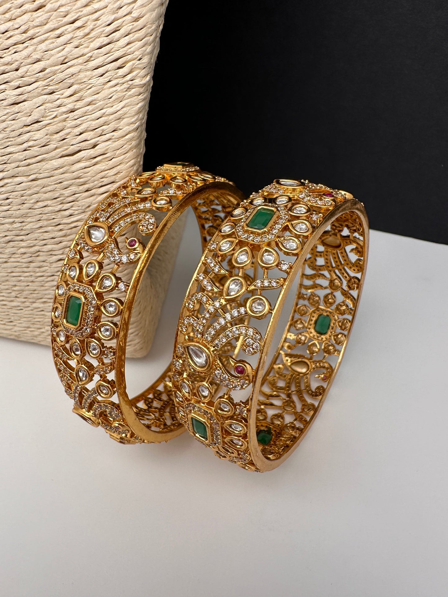 CZ Kundan Kada Bangles