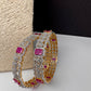 American Diamond Ruby Bangles