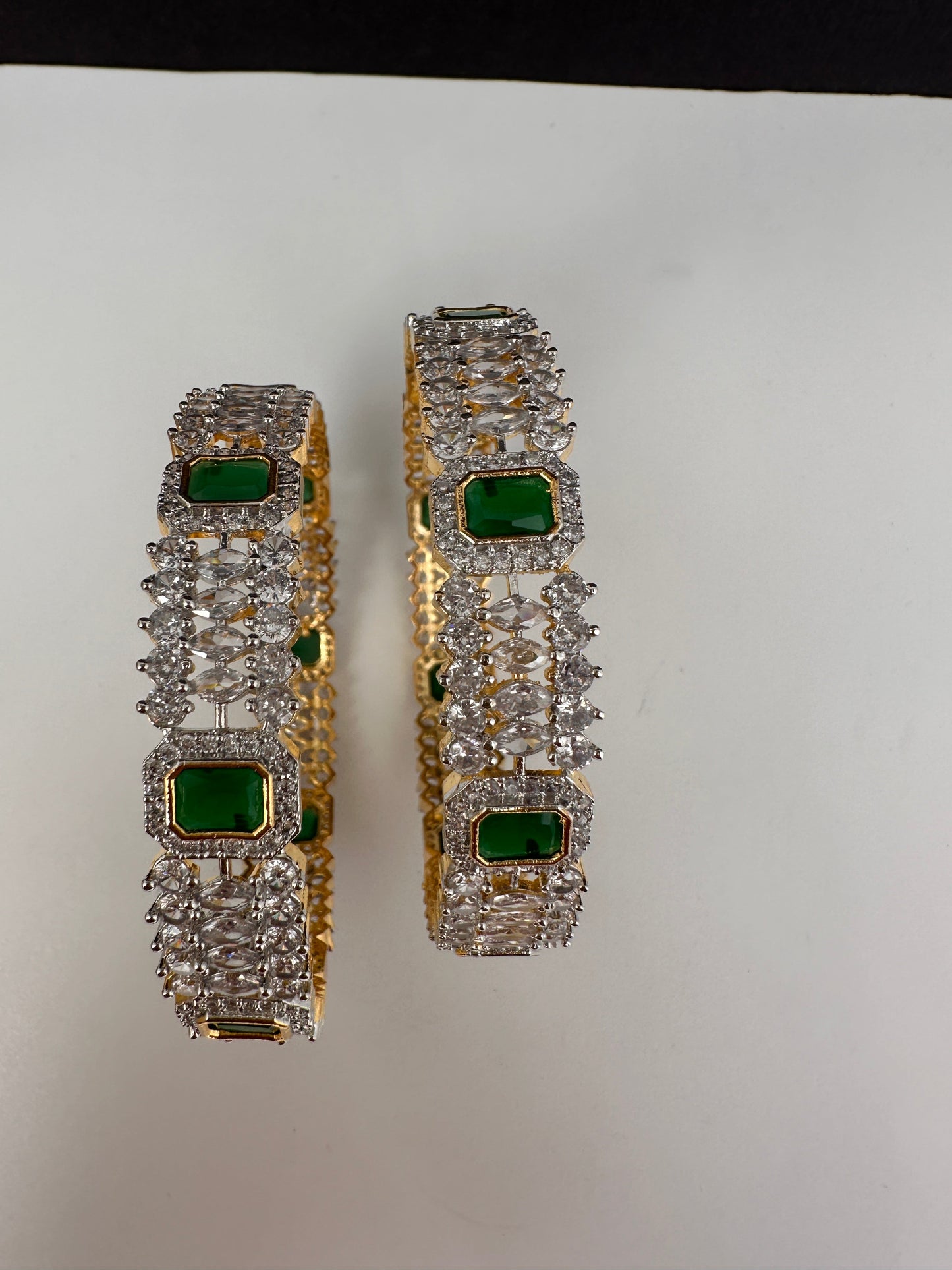 American Diamond Emerald Bangles