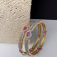 American Diamond Ruby Pink Bangles