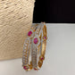 American Diamond Ruby Pink Bangles