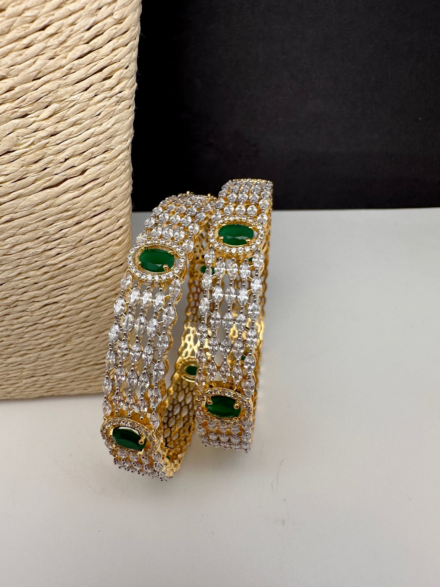 CZ Emerald Green Bangles